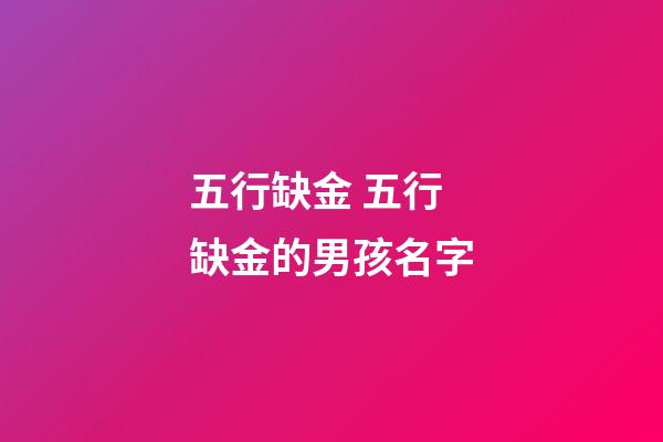 五行缺金 五行缺金的男孩名字